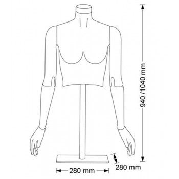 Mannequin femme flexible avec tête détachable