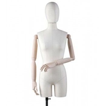 Busto femenino maniqui con brazo de madera rock tf-1