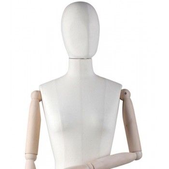 Busto femenino maniqui con brazo de madera rock tf-1