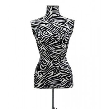 Mannequin tailored bust woman buste zebra white