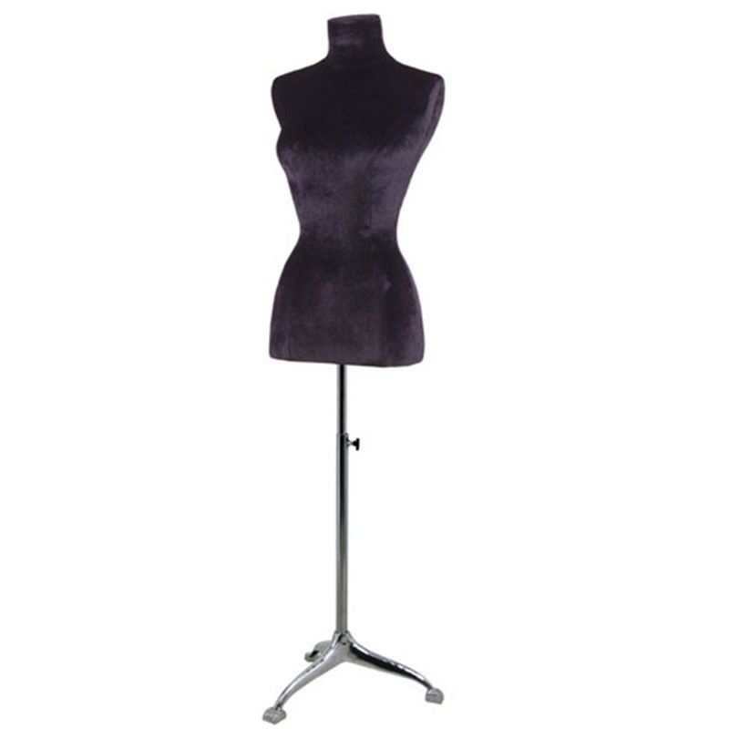 Mannequin woman tailored bust black velvet