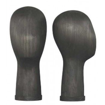 Cabeza de maniquí de madera negra frmt-01