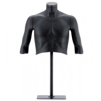 Maniquí busto hombre flexible negro