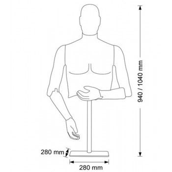 Busto manichino uomo flessibile è realizzato