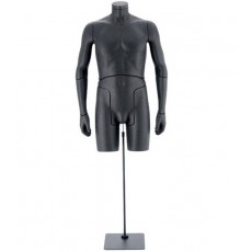 Mannequin buste homme flexible noir 0001b