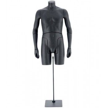 Mannequin buste homme flexible noir 0001b - Buste mannequin homme