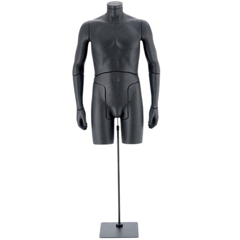 Büste schaufensterpuppe mann flexible schwarz 0001b - Büsten Herren Büste schaufensterpuppe mann flexible schwarz 0001b