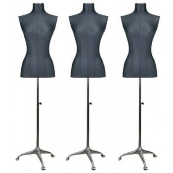 Pack de 3 busto femenino lycra gris oscuro talla S