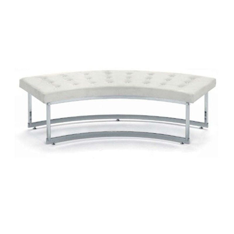 Présentoir : banc courbé en simili cuir blanc zo4514010