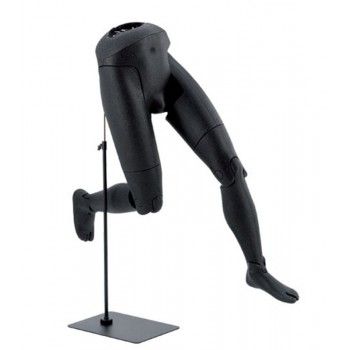 Maniquí masculino flexible: patas flexibles articuladas Negro