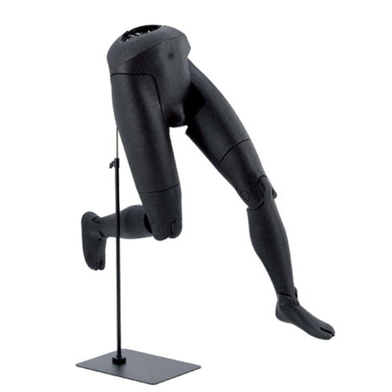 Manichino uomo flessibile: gambe flessibili articolate Nero