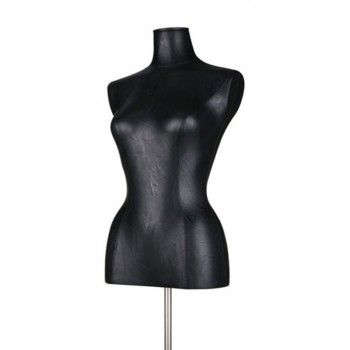 Black Genuine Leather Woman Couture Mannequin Bust