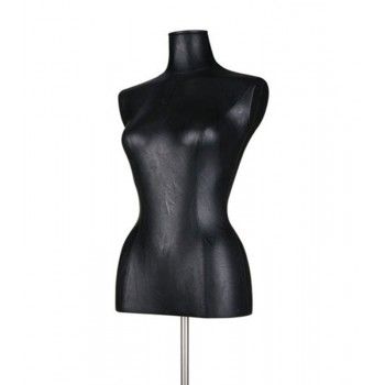 Busto de cuero negro maniquí costura femenino