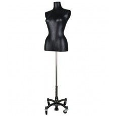 Black Genuine Leather Woman Couture Mannequin Bust