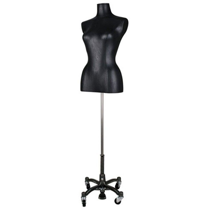 Black Genuine Leather Woman Couture Mannequin Bust