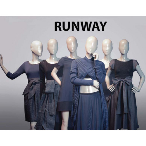 Maniquí mujer abstracto MA-41 Runway cara estilizada pintura personalizable orejas Maniquí abstracto mujer Runway MA-41