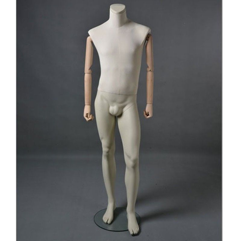 Male Headless Torso Mannequin with Removable Arms