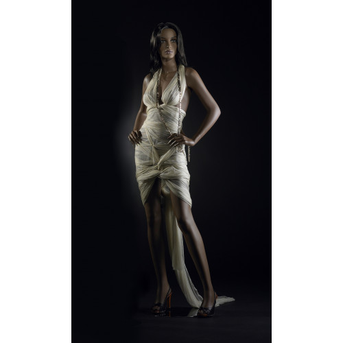 Maniquí femenino realista Runway MA-6-B hecho color piel peluca carne pelo negro marrón africano bronceado negro chocolate afro Maniquí mujer realista Runway MA-6-B