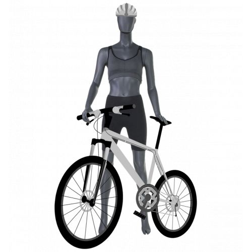 Female sports mannequin standing bicycle ADF-ABY