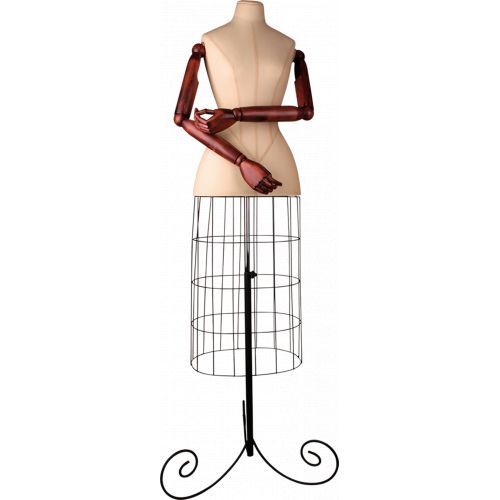 Couture Büste lang Gräfin Frau Holzarme bc1306-1/bo Büste Nähstoffe Vintage Original Frau Holzarme schwarz Metallkäfig Rock BC1306-1