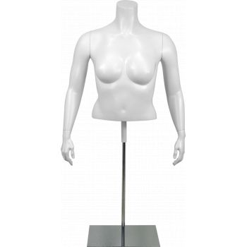 Mannequin buste femme grande taille bust xxxl sur base chromé