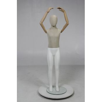 Child mannequin 10-12 years articulated wooden arm Montaigne