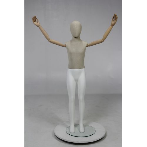 Mannequin Y510 1012 years articulated wooden arms fabric bust Mannequins Online