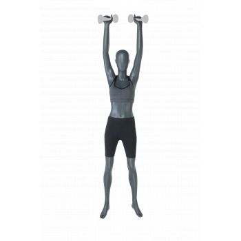 Mannequin vitrine sport femme fitness gris