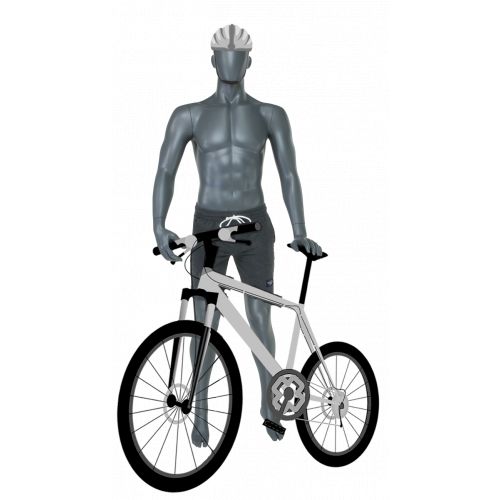 Mannequin SPORT gris homme debout vélo SPM-13BY