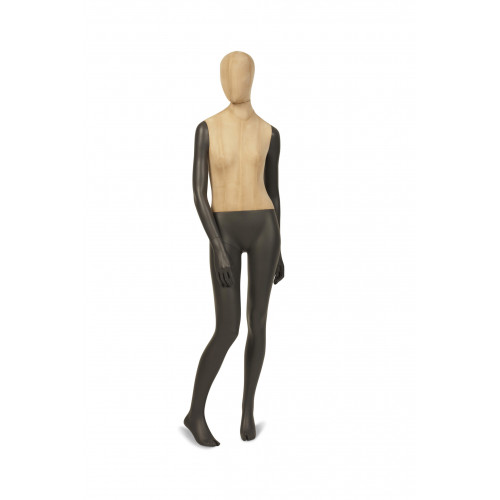 Donna Manichino Bicolore Legno Astratto UV2
