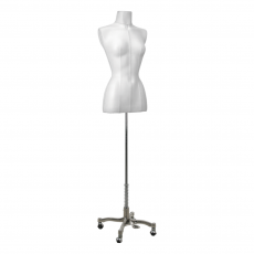 Manichino da sarta da donna Medium in vera pelle bianca