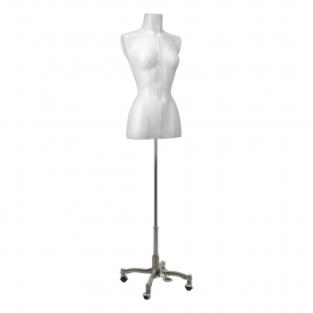 Maniquí de costura para mujer, tamaño mediano, de cuero auténtico blanco