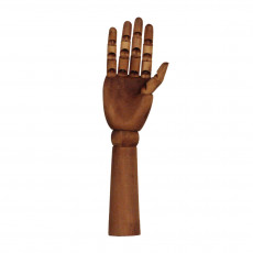 Main articulée en bois foncé