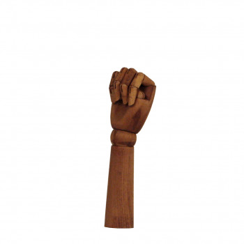 Main articulée en bois foncé