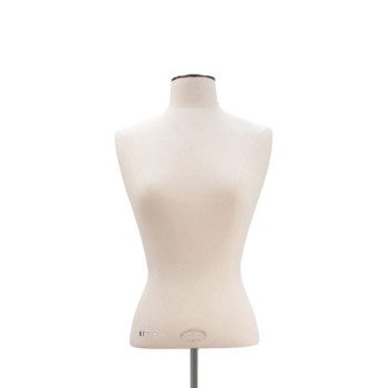 Busto corto para mujer, talla pequeña, color beige y manga plana.