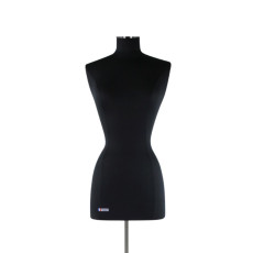 Busto lungo cucito da donna in jersey nero e maniche piatte